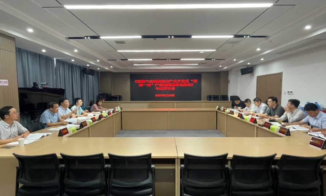 《六安高新技術(shù)產(chǎn)業(yè)開(kāi)發(fā)區(qū)“兩新一高”產(chǎn)業(yè)鏈圖譜研究報(bào)告》專(zhuān)家評(píng)審會(huì)順利